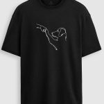 Oversized T-Shirt σε Μαύρο Χρώμα με σχέδιο, Dog High Five