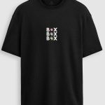 Oversized T-Shirt με Σχέδιο σε Μαύρο Χρώμα, Box Box Box
