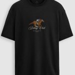 Oversized T-Shirt σε Μαύρο Χρώμα με σχέδιο, Riding Club