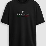 Oversized Ανδρικό T-Shirt σε Μαύρο Χρώμα, Italia Goal