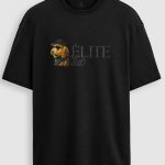Oversized T-Shirt με Design Print σε Μαύρο Χρώμα, Elite Doodle