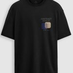 Oversized T-Shirt με Σχέδιο σε Μαύρο Χρώμα, Abstract Realm