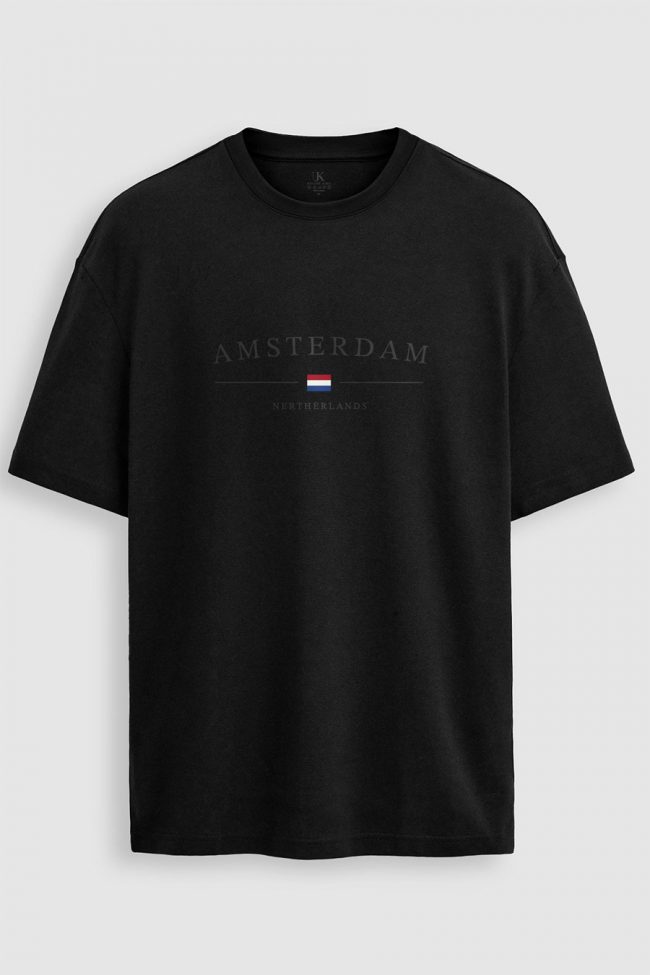 Oversized T-Shirt σε Μαύρο Χρώμα, Amsterdam Netherlands