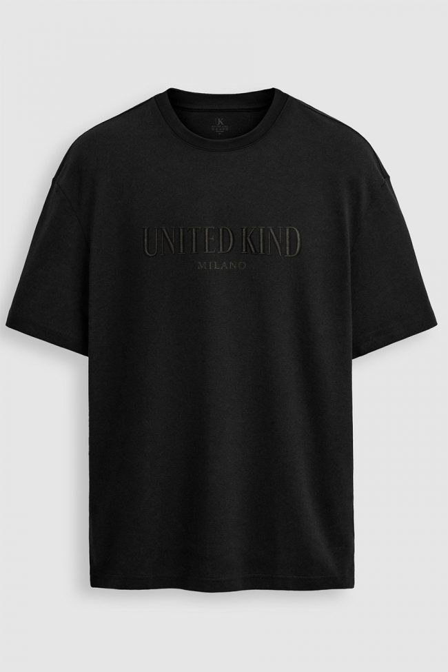 Oversized T-Shirt με Σχέδιο σε Μαύρο Χρώμα, United Kind Milano