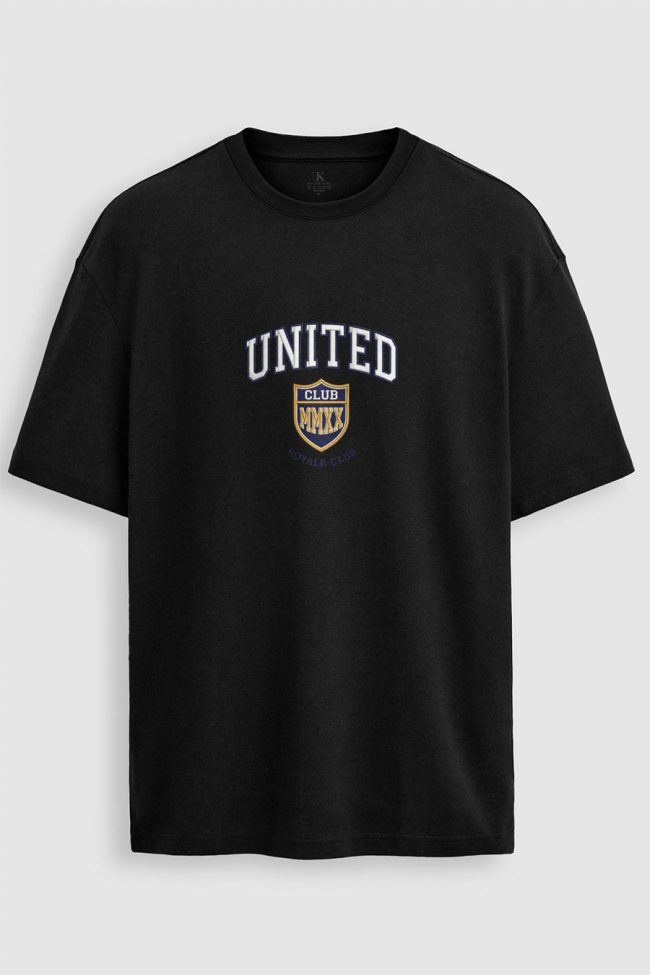 Oversized T-Shirt σε Μαύρο Χρώμα με σχέδιο, United Club