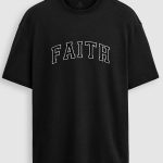 Oversized T-Shirt σε Μαύρο Χρώμα με σχέδιο, Oldschool Faith