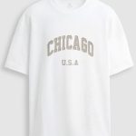 Oversized Ανδρικό T-Shirt σε Λευκό Χρώμα, Chicago State