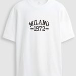 Oversized Ανδρικό T-Shirt σε Λευκό Χρώμα, Milano Vintage