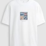 Oversized Ανδρικό T-Shirt σε Λευκό Χρώμα, Inner Peace