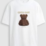 Oversized Ανδρικό T-Shirt σε Λευκό Χρώμα, Gentle Giant Teddy