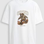 Oversized Ανδρικό T-Shirt σε Λευκό Χρώμα, Grind Bulldog