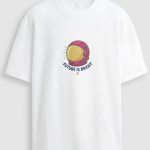 Oversized Ανδρικό T-Shirt σε Λευκό Χρώμα, Future Is Bright