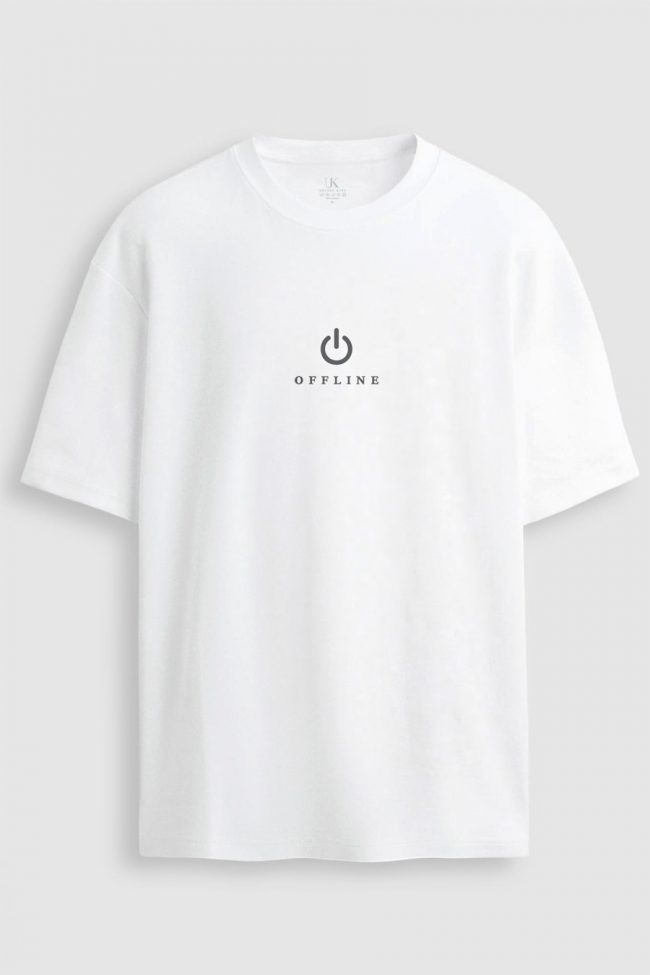 Oversized T-Shirt σε Λευκό Χρώμα, Offline