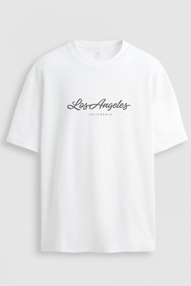 Oversized T-Shirt σε Λευκό Χρώμα, Los Angeles CA