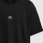 Oversized T-Shirt με Σχέδιο σε Μαύρο Χρώμα, Italy United