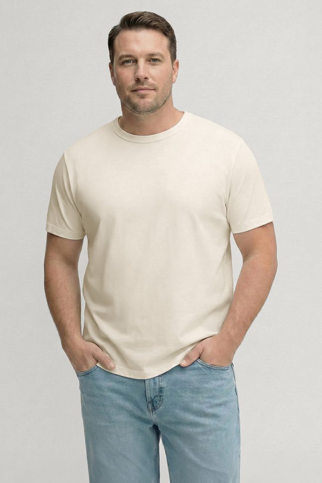 Heavyweight Cotton T-Shirt σε Εκρού Χρώμα