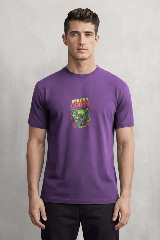 Insert Coins Anywhere, Graphic T-Shirt σε Μωβ Χρώμα