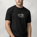 Milano Vintage, T-Shirt Μπλούζα με Σχέδιο σε Μαύρο Χρώμα