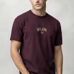 Milano Gold, T-Shirt Μπλούζα με Σχέδιο σε Μπορντώ Χρώμα