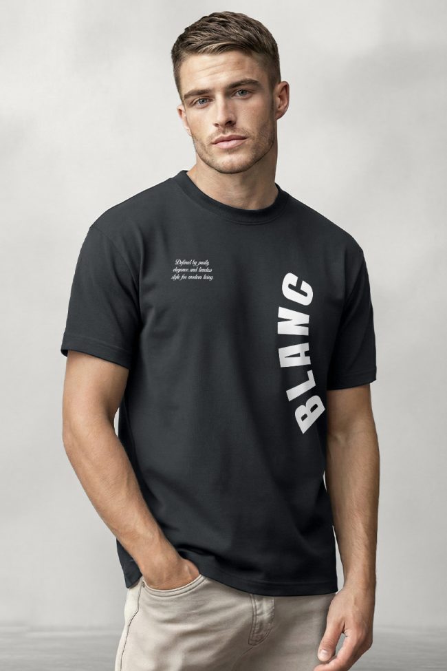 Blanc, Casual Μπλούζα T-Shirt σε Iron Grey Χρώμα