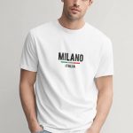 Milano Stripe Bold, T-Shirt Μπλούζα με Σχέδιο σε Λευκό Χρώμα
