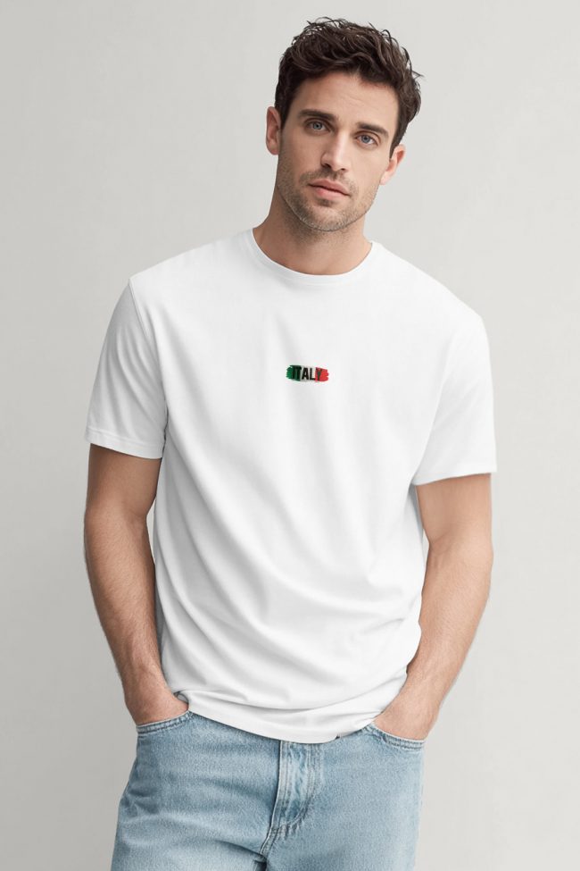 Italia Modern Brush, Μπλούζα T-Shirt σε Λευκό Χρώμα