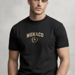 Monaco Equestrian, T-Shirt Μπλούζα με Σχέδιο σε Μαύρο Χρώμα