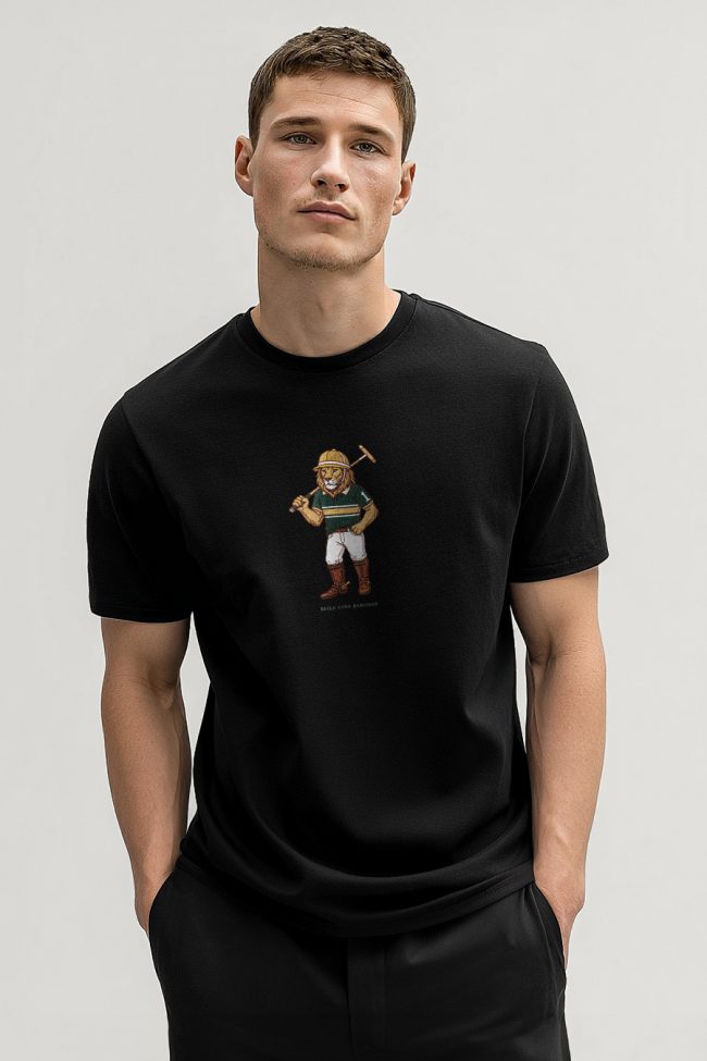 Heritage Lion, Casual Μπλούζα T-Shirt σε Μαύρο Χρώμα