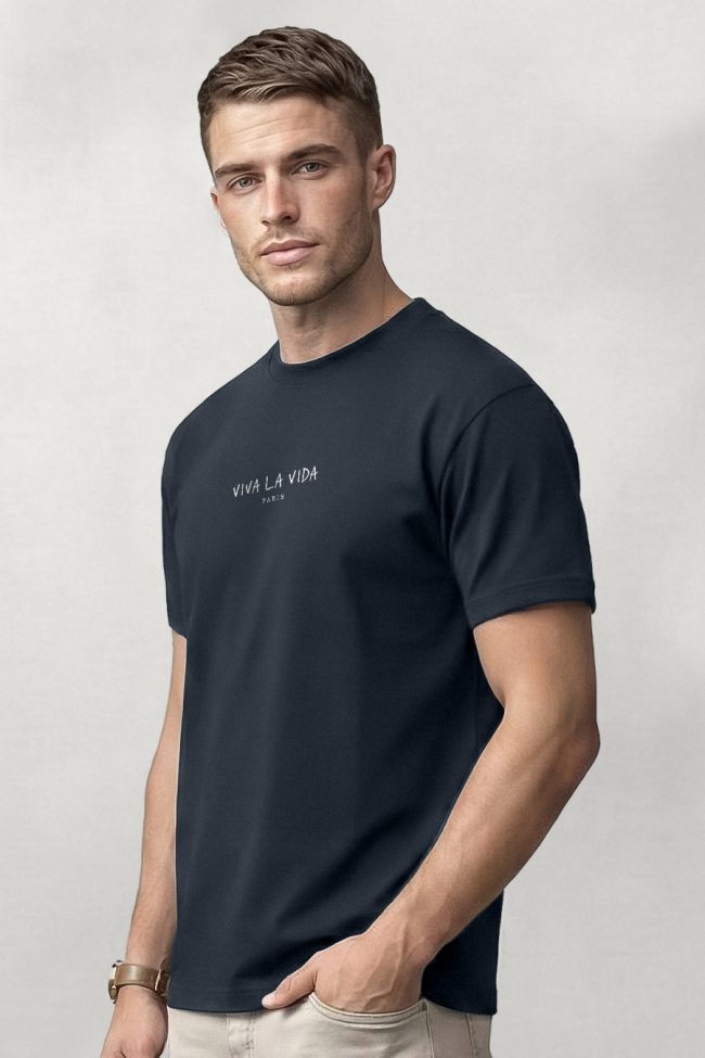 Viva La Vida, Heavy Cotton T-Shirt σε Μπλε Χρώμα