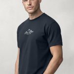 Mont Blanc Peak, T-Shirt Μπλούζα με Σχέδιο σε Μπλε Χρώμα