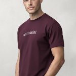 Antisocial Vibe, Heavy Cotton T-Shirt σε Μπορντώ Χρώμα