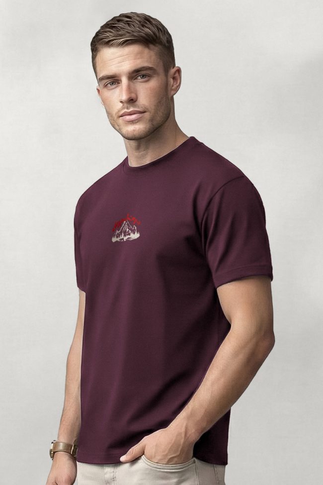Mystic Mountain, Μπλούζα T-Shirt σε Μπορντώ Χρώμα