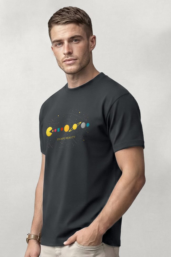 Cosmic Arcade, Casual Μπλούζα T-Shirt σε Iron Grey Χρώμα