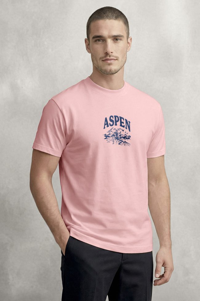 Aspen, T-Shirt Μπλούζα με Σχέδιο σε Ροζ Χρώμα