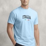 Italia Classic, Μπλούζα T-Shirt σε Γαλάζιο Χρώμα