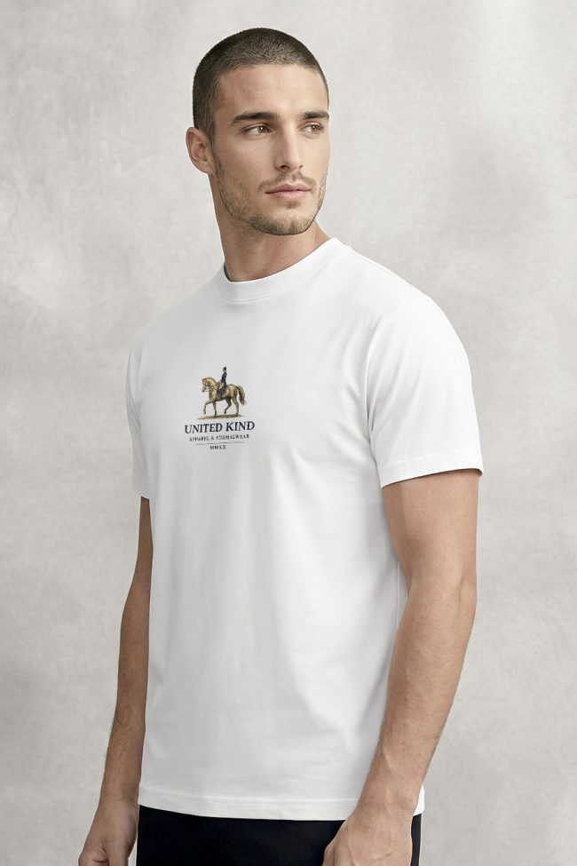 United Equestrian, Heavy Cotton T-Shirt σε Λευκό Χρώμα