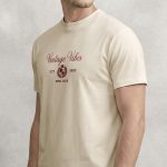 Vintage Vibes Royal Club, Μπλούζα T-Shirt σε Εκρού Χρώμα