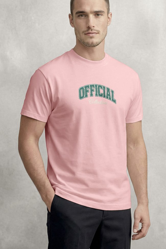 Official Collectiva, T-Shirt Μπλούζα με Σχέδιο σε Ροζ Χρώμα