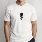 Black Rose, Heavy Cotton T-Shirt σε Λευκό Χρώμα