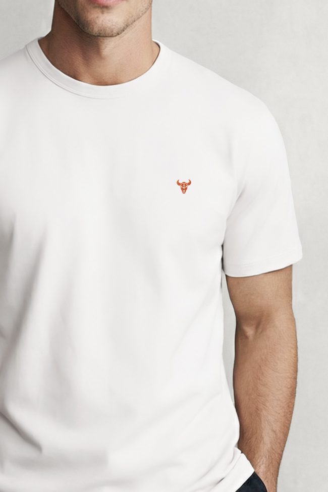Horns Red, Ανδρική Μπλούζα T-Shirt σε Λευκό Χρώμα