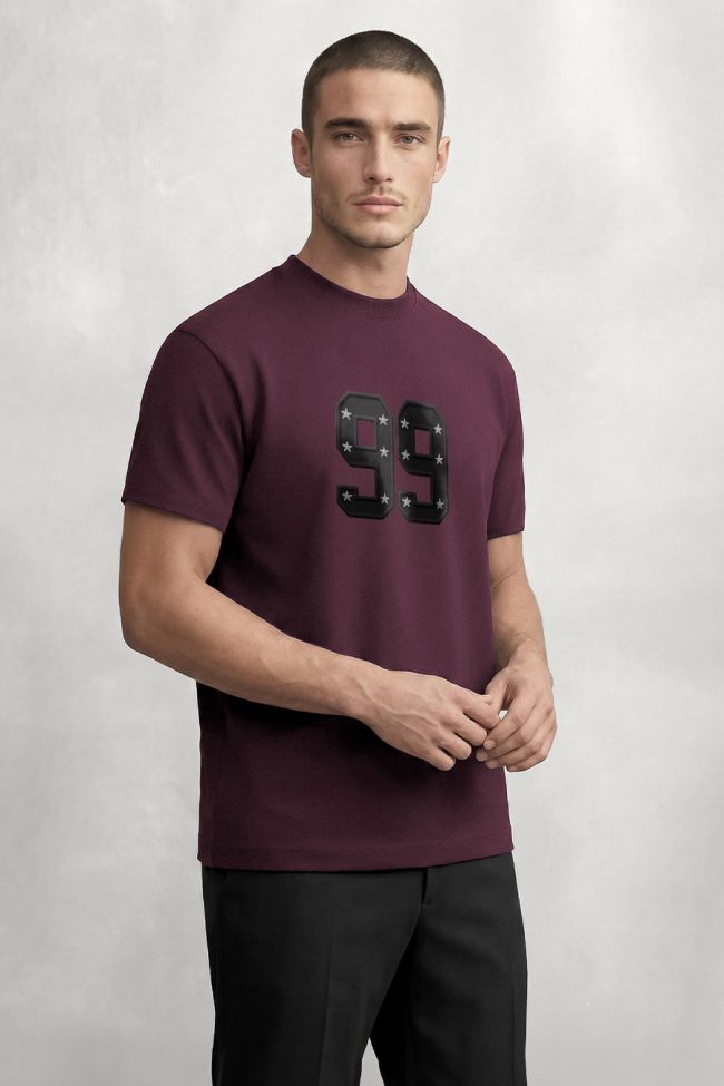 Stars 99 , Casual Μπλούζα T-Shirt σε Μπορντώ Χρώμα