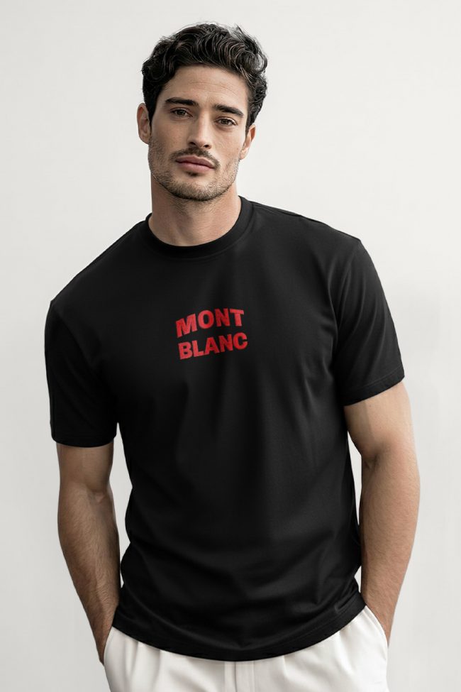 Mont Blanc Red, Graphic T-Shirt σε Μαύρο Χρώμα