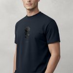 Black Rose, Heavy Cotton T-Shirt σε Μπλε Χρώμα