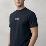Chaos Contrast, Heavy Cotton T-Shirt σε Μπλε Χρώμα