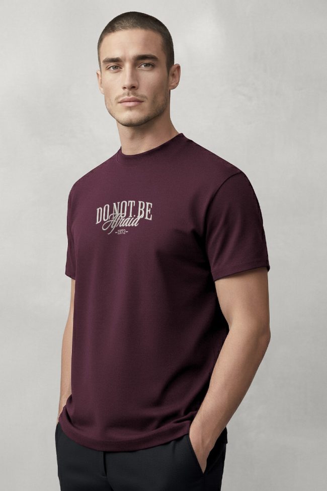 Do Not Be Afraid, Μπλούζα T-Shirt σε Μπορντώ Χρώμα