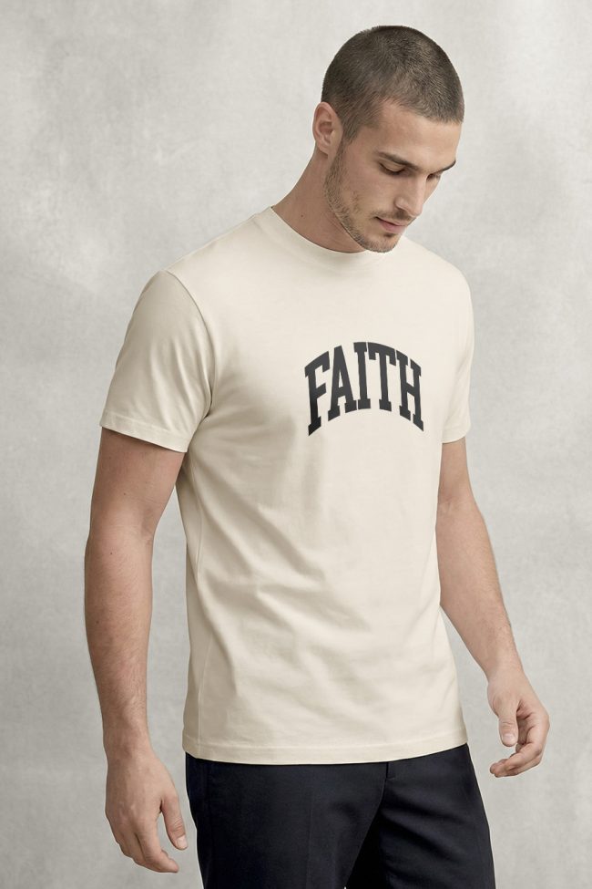 Faith Arc, Ανδρική Μπλούζα T-Shirt σε Εκρού Χρώμα