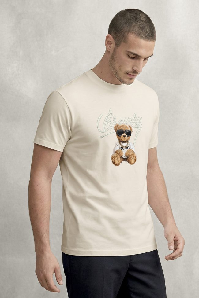 Bravery Teddy, Μπλούζα T-Shirt σε Εκρού Χρώμα