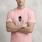 Black Rose, Heavy Cotton T-Shirt σε Ροζ Χρώμα