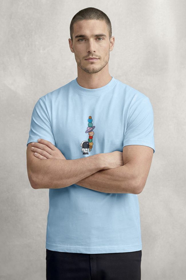Space Treat, Casual Μπλούζα T-Shirt σε Γαλάζιο Χρώμα