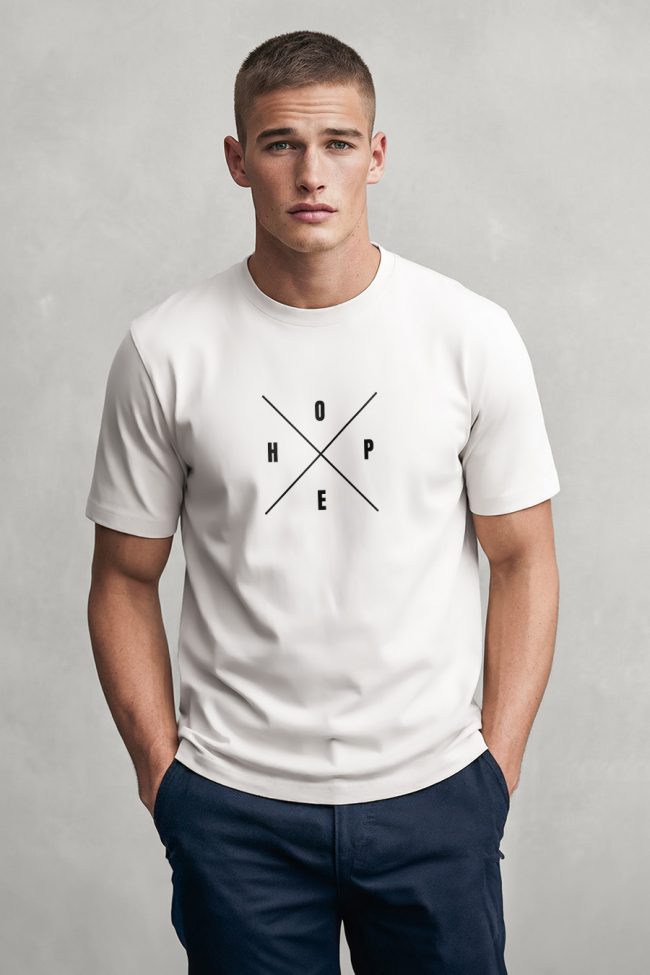 Hope Lines, Ανδρική Μπλούζα T-Shirt σε Λευκό Χρώμα